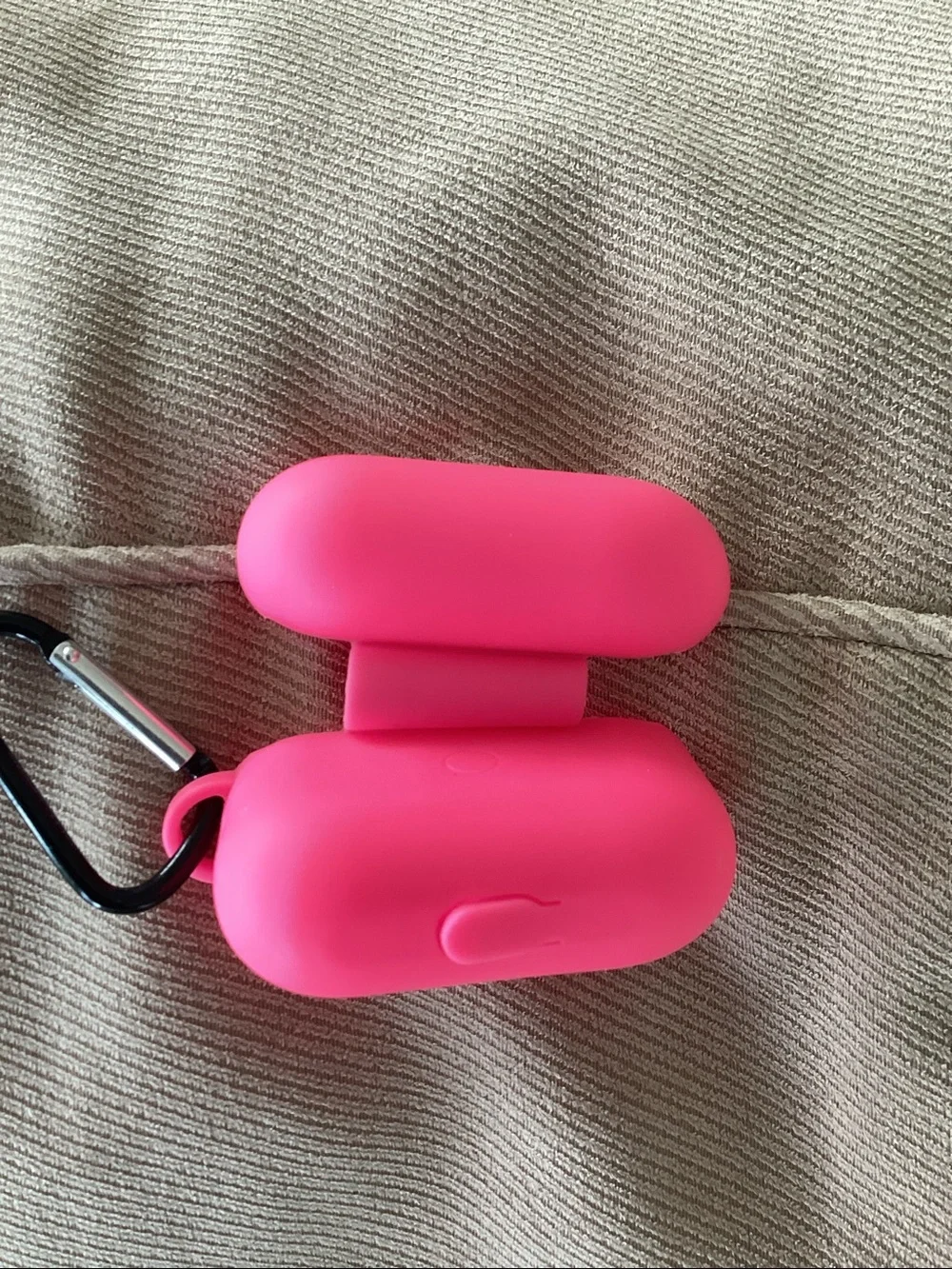Hot Pink Graduate Silicone AirPods Case with Carabiner